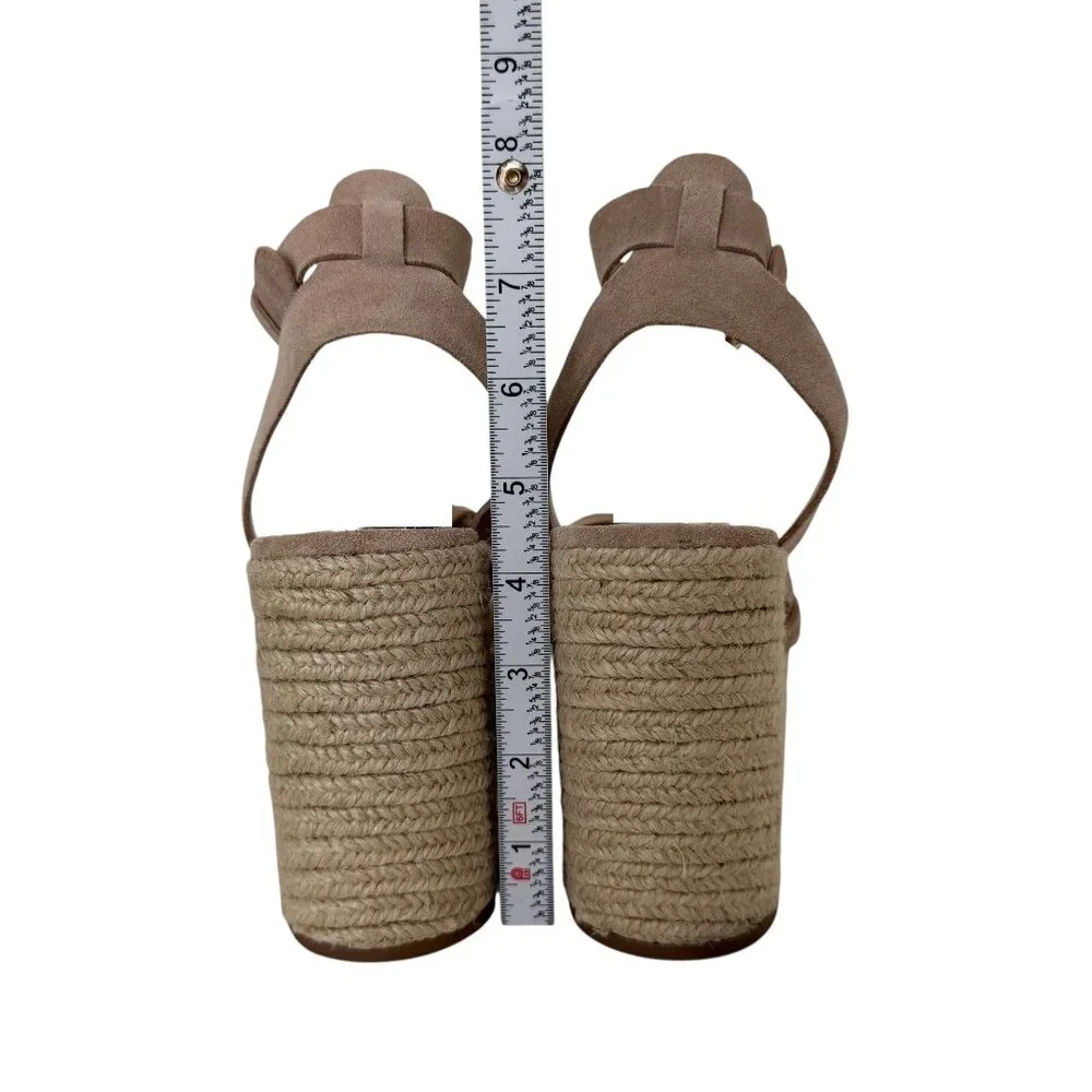 Marc Fisher LTD Odilia Tan Espadrille Boho Coastal Platform Suede Sandal (10M)